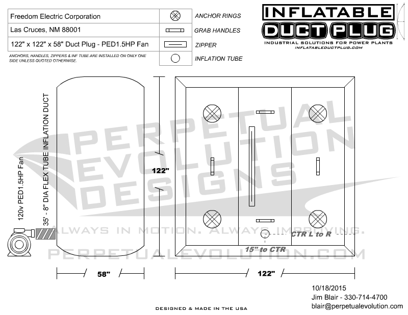 inflatable duct plug drawing